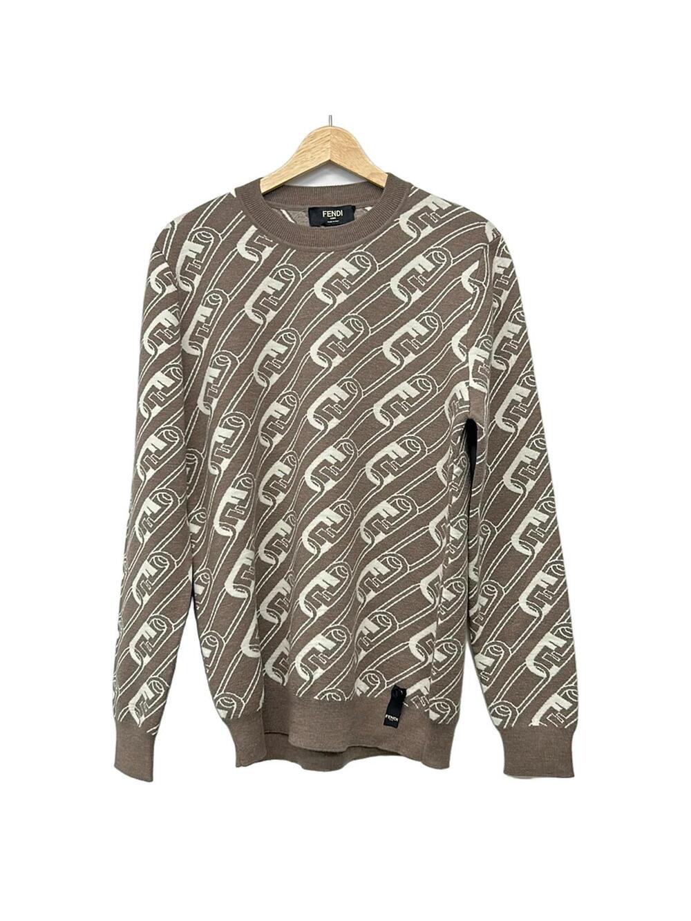 Fendi Dark Gray Beige Men's Sweater #339239F73B
